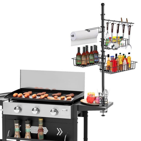 Outdoor BBQ Accessories Caddy 5-in-1 Grill Utensil Storage Rack