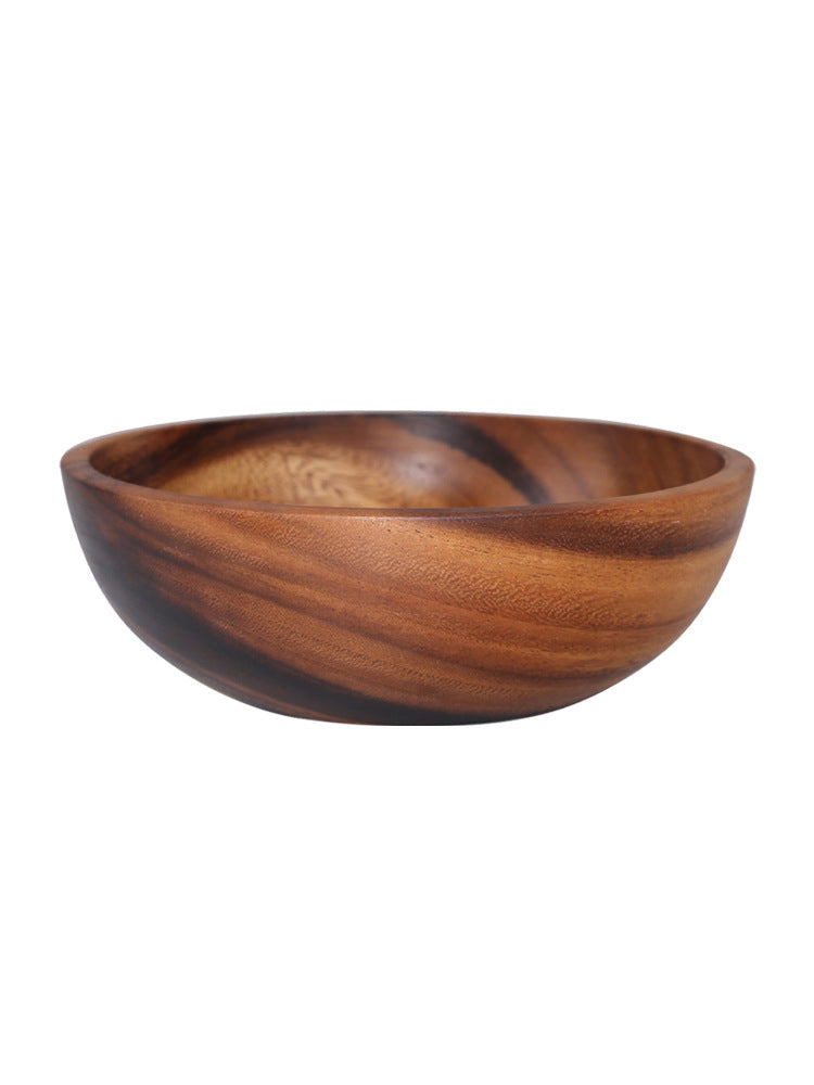 Natural Wooden Bowl For Kitchen Fruit Salad And Food Serving