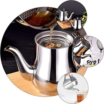 304 Stainless Steel Oil Filter Kettle Large Capacity Kitchen Container