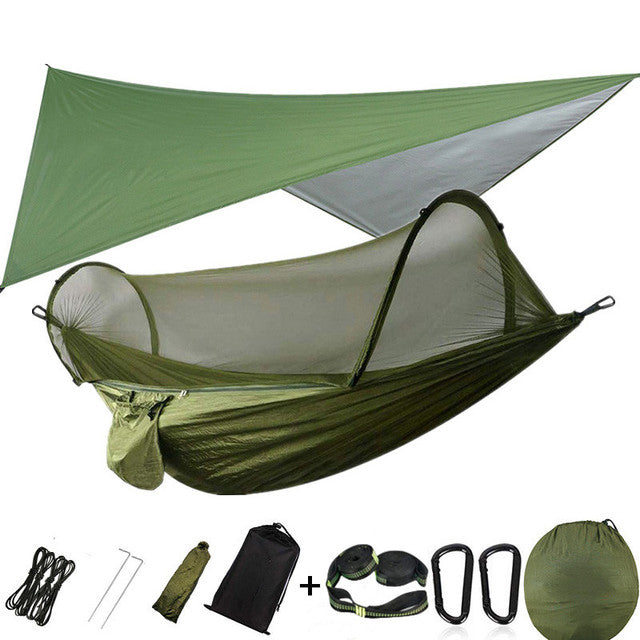 Camping Hammock With Mosquito Net Rainfly Tarp For Outdoor Use