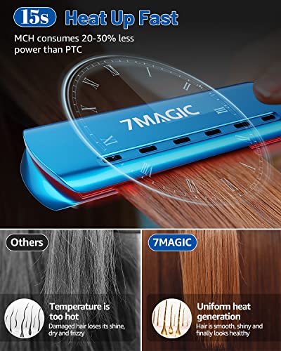 Wide Flat Iron Hair Straightener With Adjustable 5 Temperature Settings