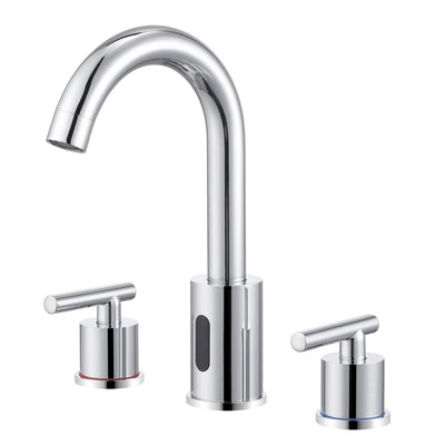 Touchless Bathroom Faucet With Automatic Sensor And Dual Handles