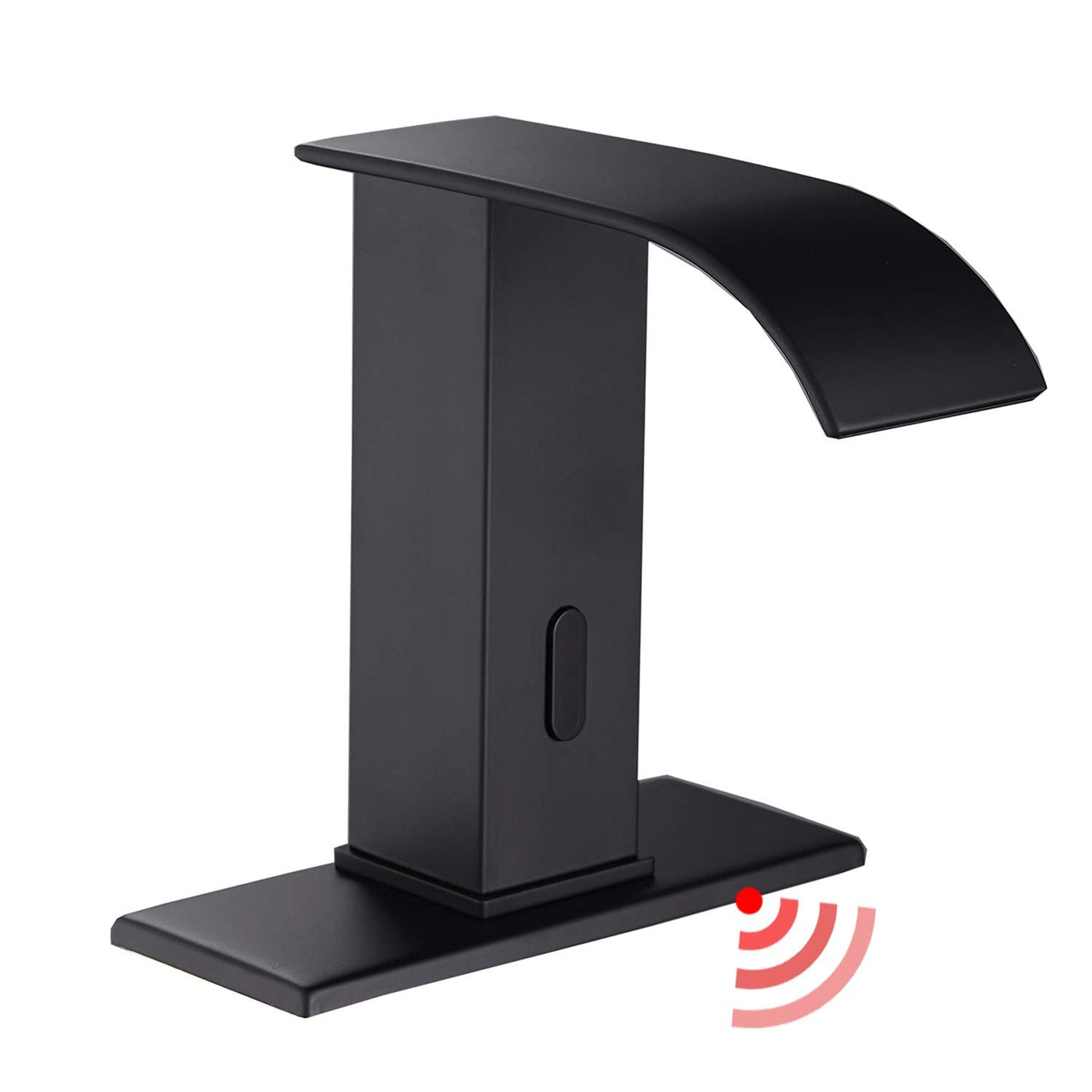 Sensor Matte Black Touchless Bathroom Sink Faucet With Hole Cover