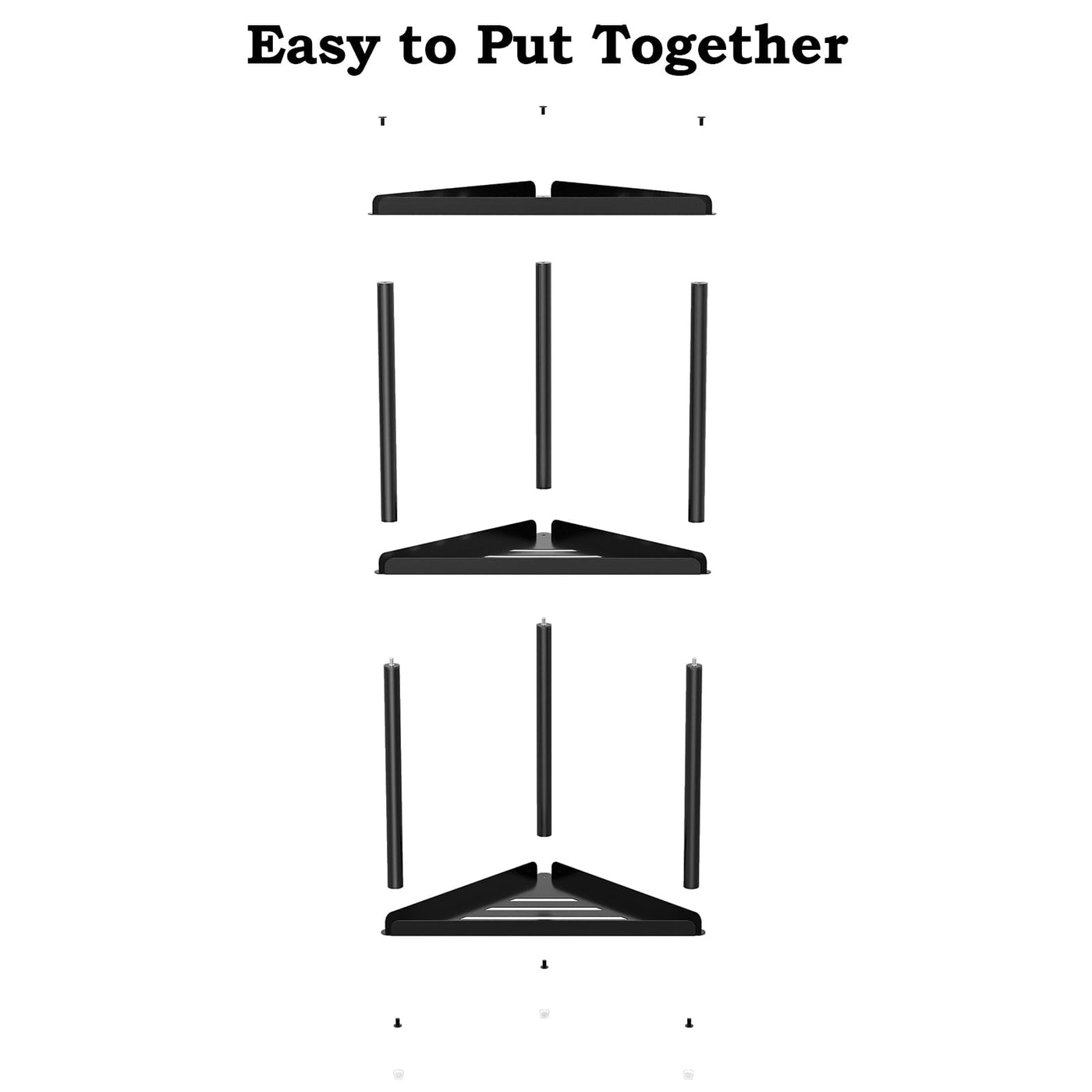 Corner Shower Caddy 3 Tier Standing Organizer For Bathroom Storage