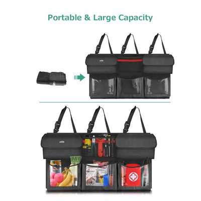 Oasser Back Seat Trunk Organizer Foldable Cargo Storage With Pockets