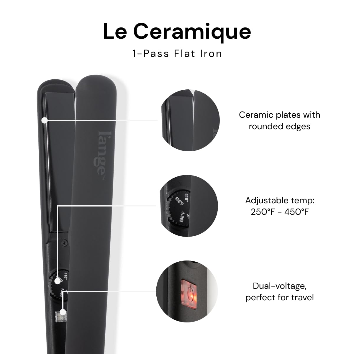 Ceramic Flat Iron Hair Straightener Fast Heating Smooth Styling Iron
