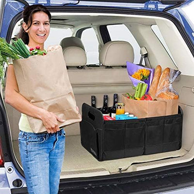 Homeve Car Trunk Organizer With Reinforced Handles Foldable Waterproof Storage