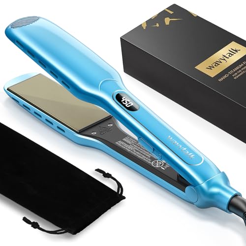 Titanium Hair Straightener 1.7 Inch Wide Wet To Dry Flat Iron