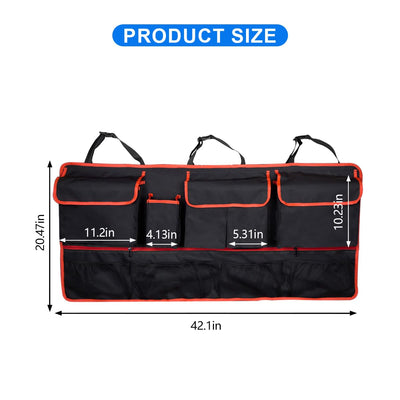 Mandark Car Trunk Organizer With Large Capacity And Elastic Net Storage