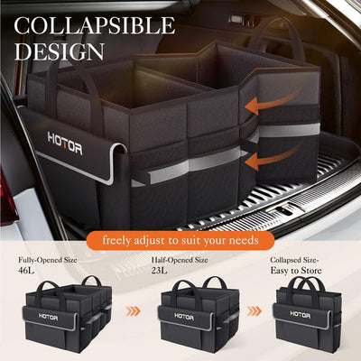 HOTOR Foldable Car Trunk Organizer For SUV Sedan Van Storage