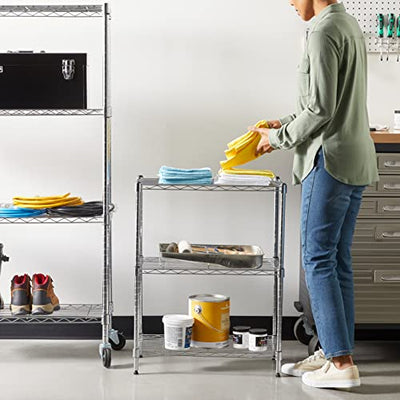 Amazon Basics Adjustable Storage Shelving Unit With 3 Heavy Duty Shelves