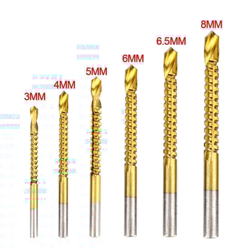 Titanium Twist Drill Bit Set 6 Pieces Power Tool Accessories
