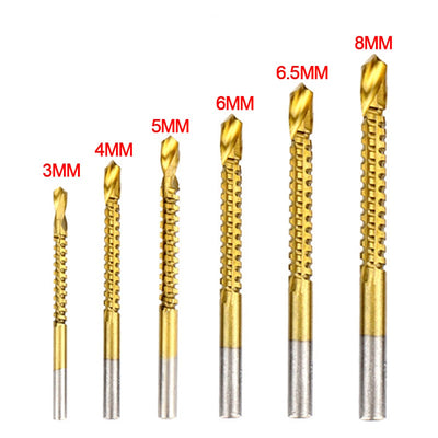 Titanium Twist Drill Bit Set 6 Pieces Power Tool Accessories