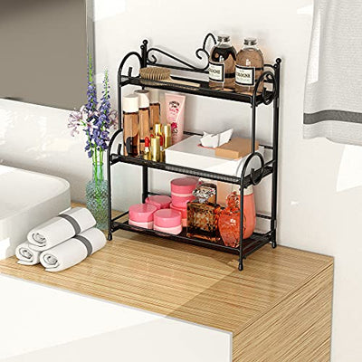 Countertop Organizer Rack Foldable For Bathroom Kitchen Bedroom Office