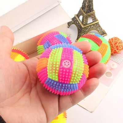 Glow-in-the-Dark Squeaky Dog Ball Toy For Fun Night Play