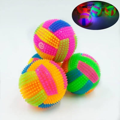 Glow-in-the-Dark Squeaky Dog Ball Toy For Fun Night Play
