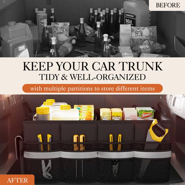 HOTOR Foldable Car Trunk Organizer For SUV Sedan Van Storage