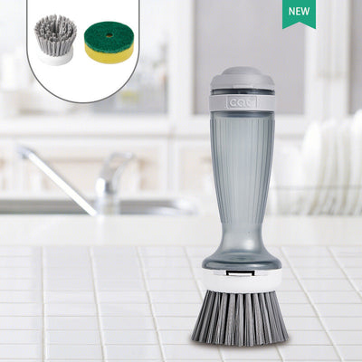 Dish Scrub Brush With Soap Dispenser For Kitchen Pots And Pans