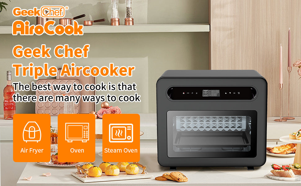 Geek Chef Steam Air Fryer Oven Combo 26 QT Convection Countertop