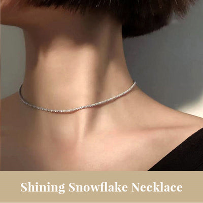 Sterling Silver Snowflake Necklace Elegant Shining Jewelry Design