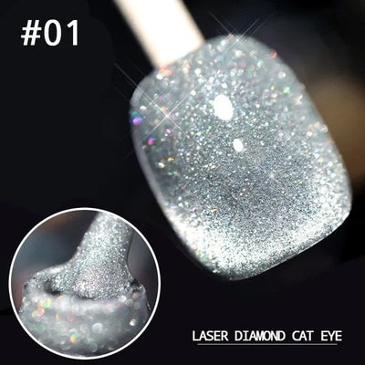 Laser Diamond Cat Eye Nail Polish Stunning Reflective Nail Color