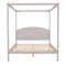 Queen Size Canopy Bed With Platform Support And Headboard