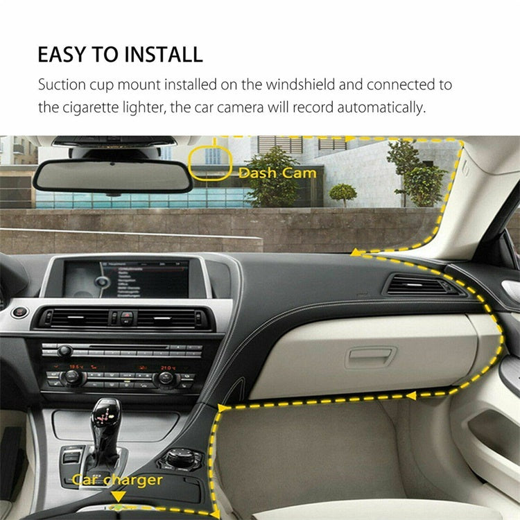 1080P Dash Camera For Cars With Night Vision And Loop Recording