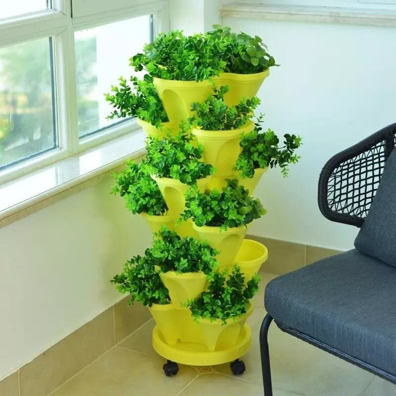 Stackable Strawberry Plant Pots For Easy Vertical Gardening
