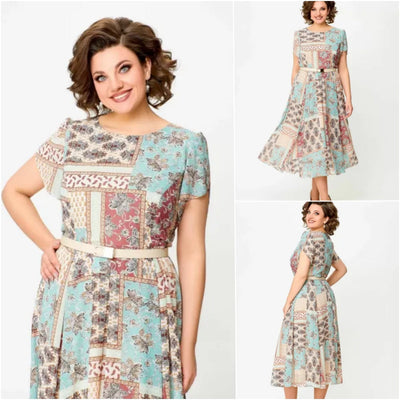 Comfortable Elegant Patchwork Printed Dress For Women