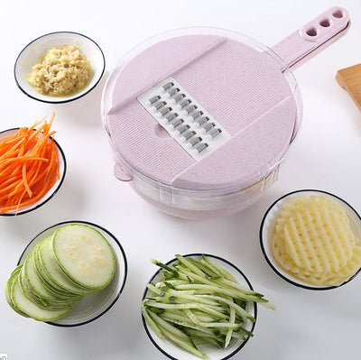 8 In 1 Mandoline Slicer Vegetable Cutter Potato Peeler Grater Strainer