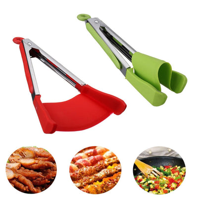 2-in-1 Spatula And Tongs Kitchen Utensil Tool Combo