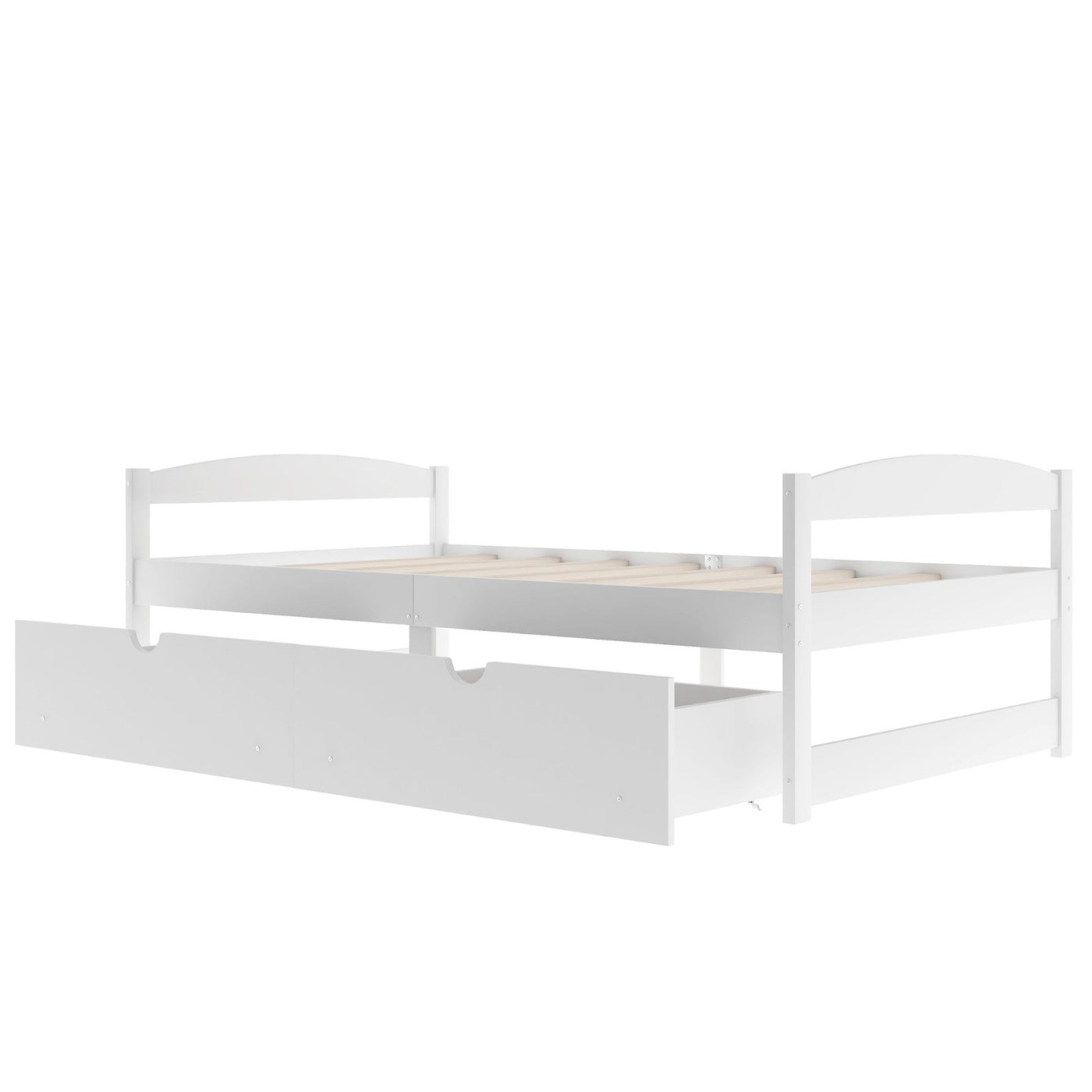 Twin Size Platform Bed With Storage Drawers For Bedroom