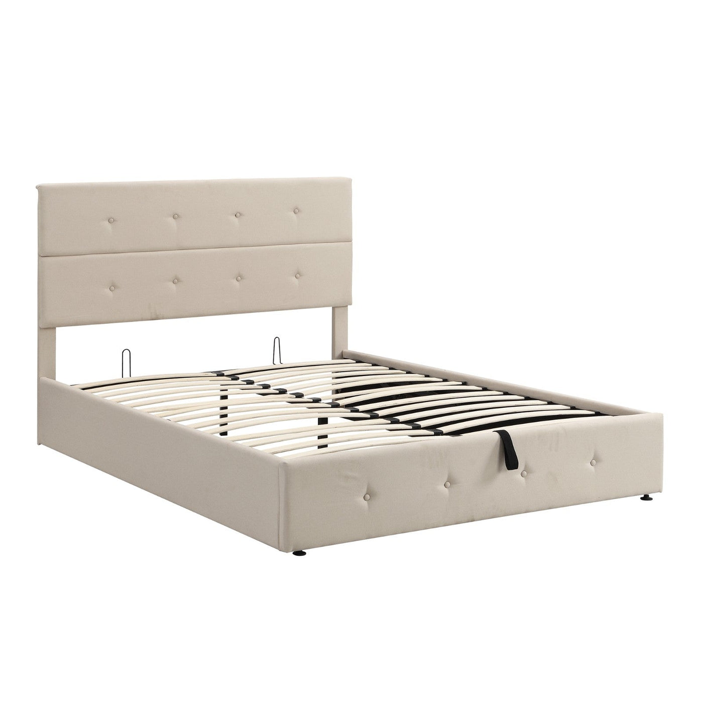 Queen Size Upholstered Platform Bed With Spacious Underbed Storage