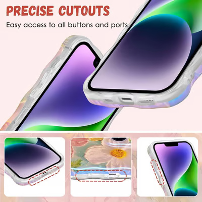 Retro Oil Painting Phone Case Colorful Artistic Design