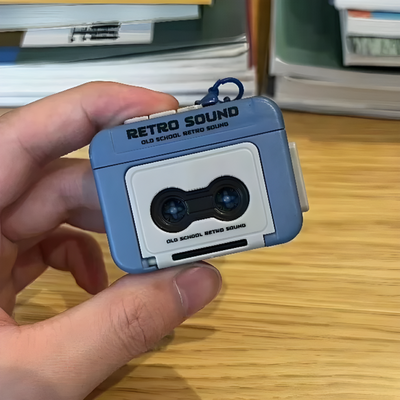 Mini Cassette Player Keychain Retro Style Portable Accessory