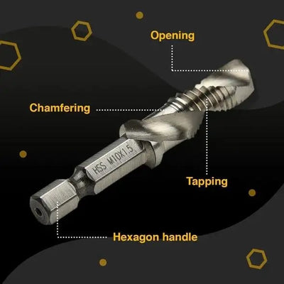 Thread Tap Drill Bits Set 6 Pieces For Precision Tapping