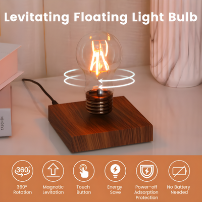Levitating Light Bulb Lamp Floating Magnetic LED Table Light