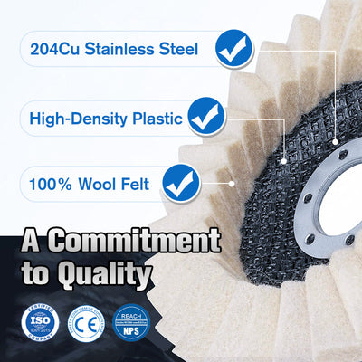 Wool Felt Polishing Disc Flap For Effective Surface Finishing