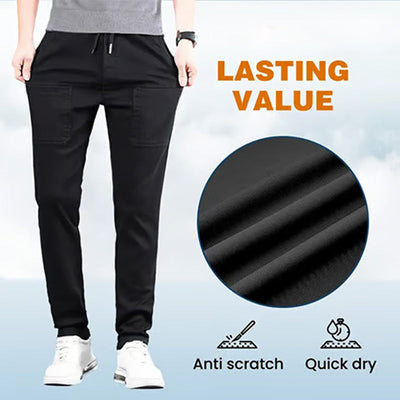 Stretch Cargo Pants With Multiple Pockets And High Stretch Fabric