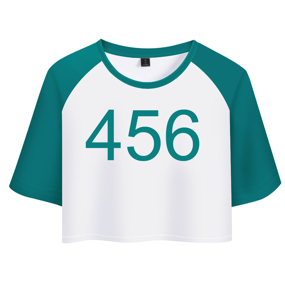 Girls Players Costume Green Cropped T-shirt And Shorts Set
