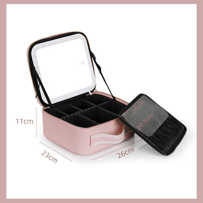 Large Capacity LED Lighted Cosmetic Bag For Travel And Home Use