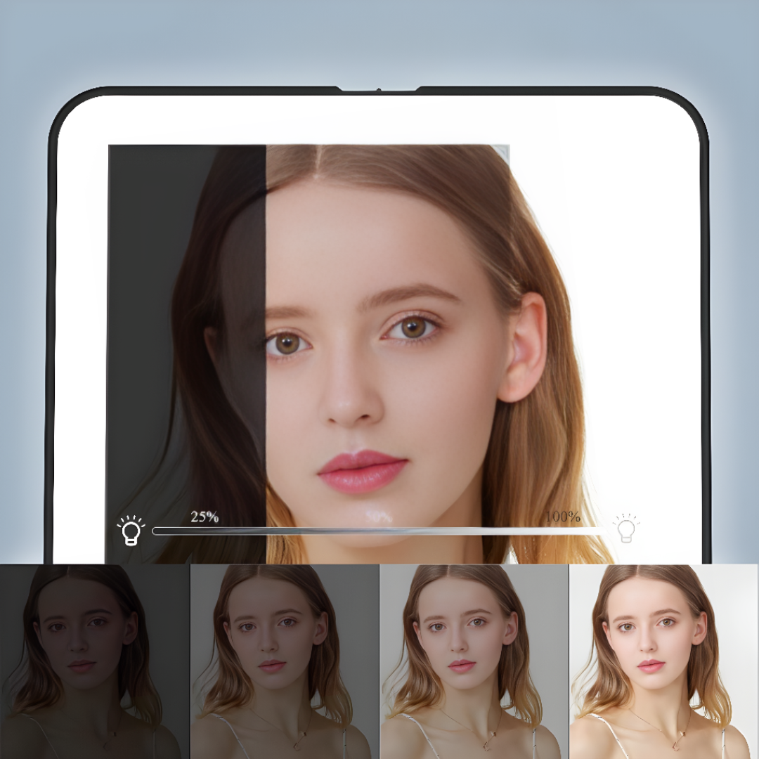Rechargeable LED Makeup Mirror With Built-in Light And Portable Design