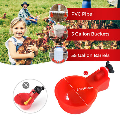 5/16 Inch Thread Automatic Poultry Water Cups Durable Farm Use