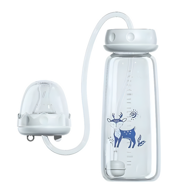 Hands Free Baby Bottle With Straw Easy Drinking For Babies