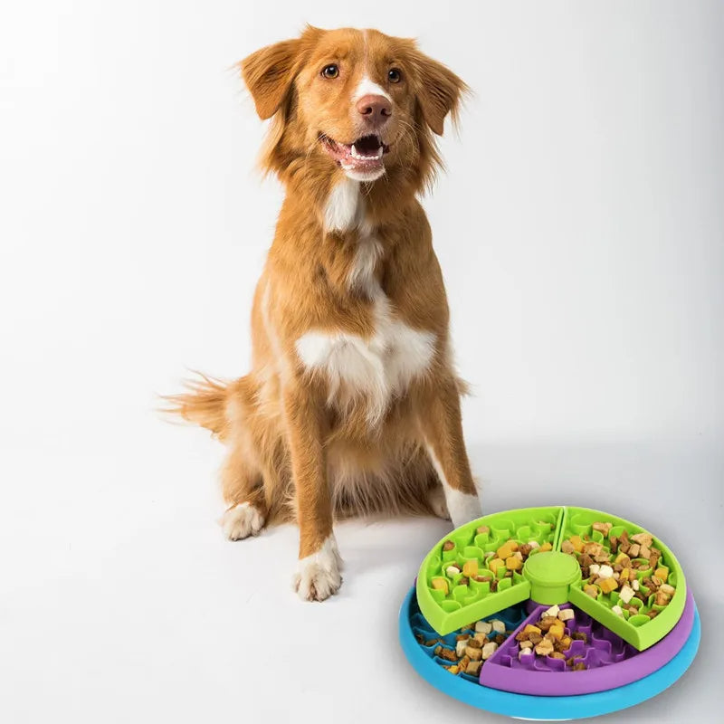 Slow Feeder Bowl Rotating Puzzle Dish For Cats And Dogs