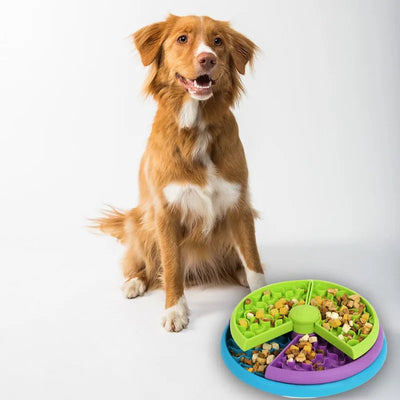 Slow Feeder Bowl Rotating Puzzle Dish For Cats And Dogs