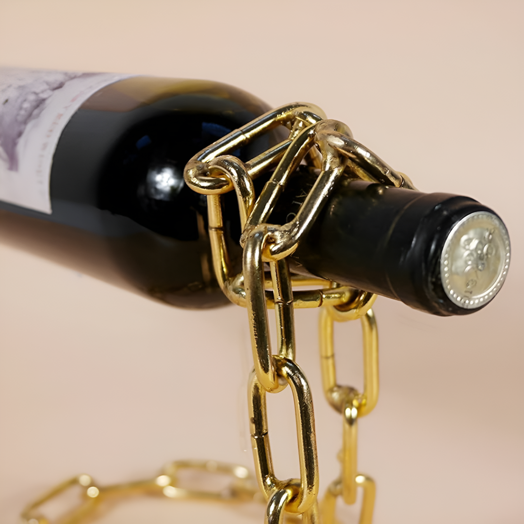 Floating Wine Bottle Holder Unique Chain Display Stand