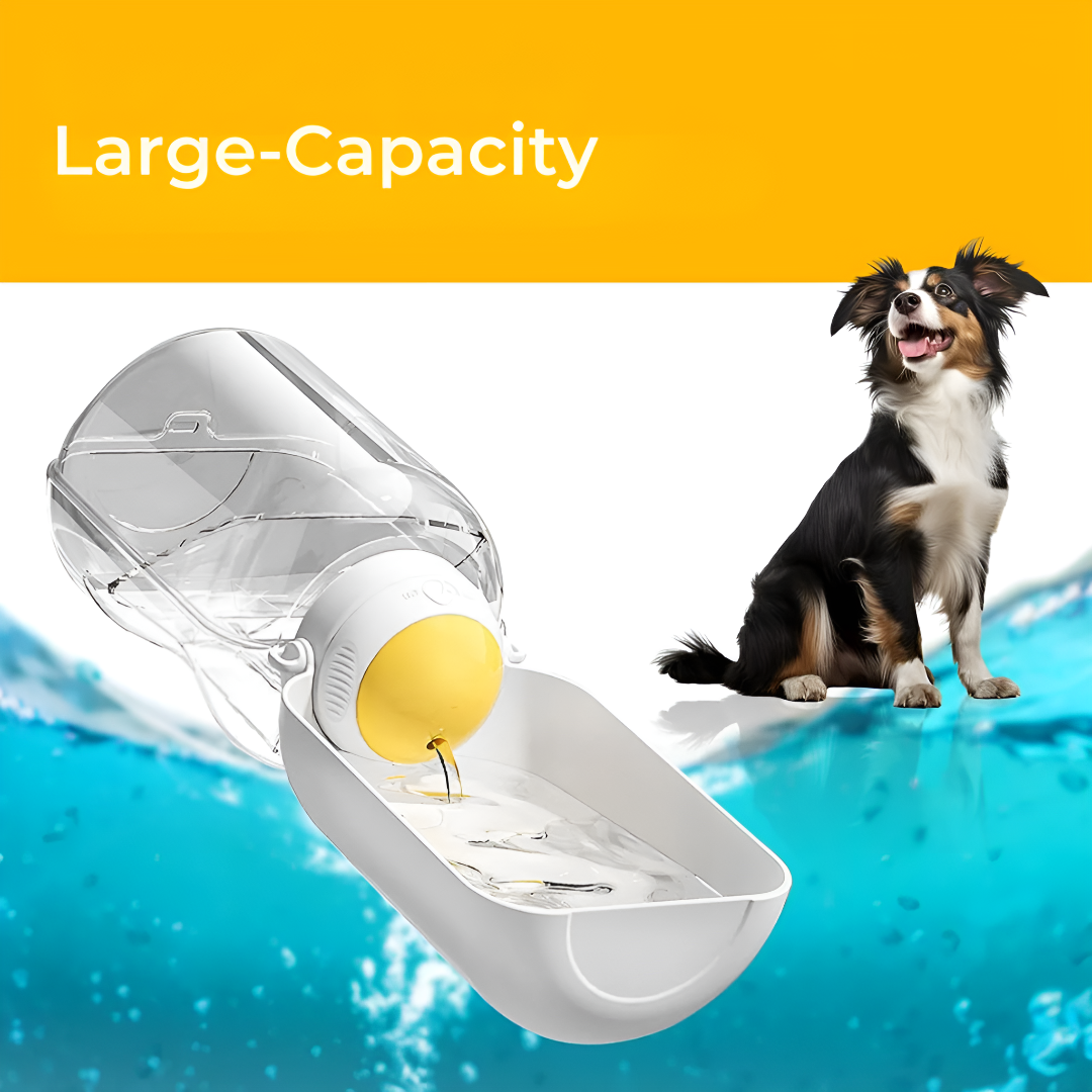 Portable Dog Water Bottle With Built-in Travel Bowl For Pets
