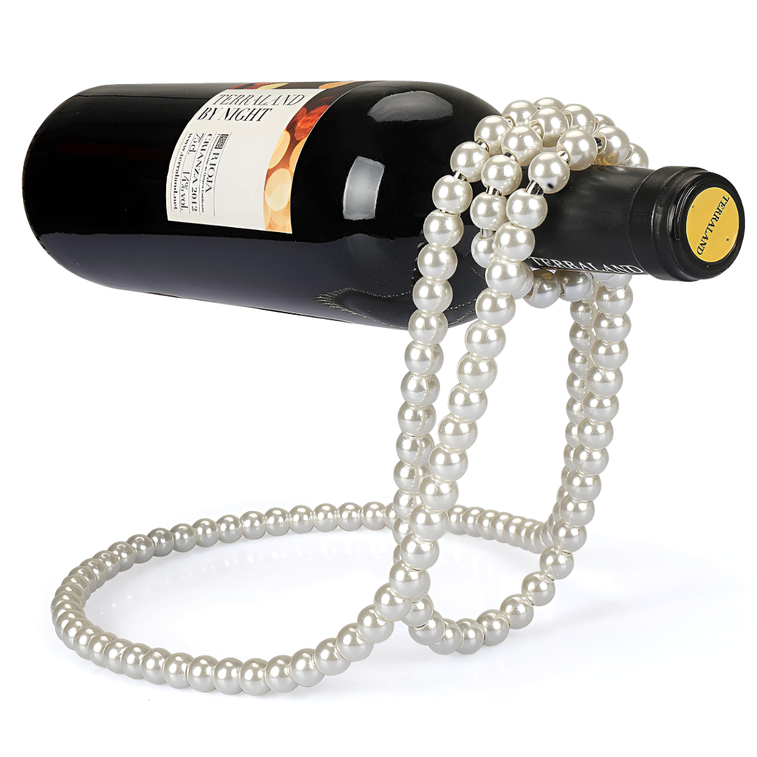 Floating Pearl Wine Bottle Holder Elegant Display Stand