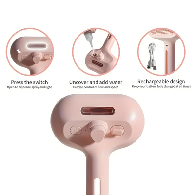 Pet Hair Remover Brush With Steam Cleaning Function